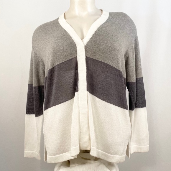 Lafayette 148 Color Block Button Up Cardigan